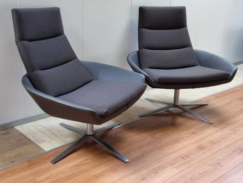 Montis Hugo fauteuil / set van 2 refurbished, Huis en Inrichting, Fauteuils, Nieuw, Leer, Metaal, Stof, 50 tot 75 cm, Minder dan 75 cm