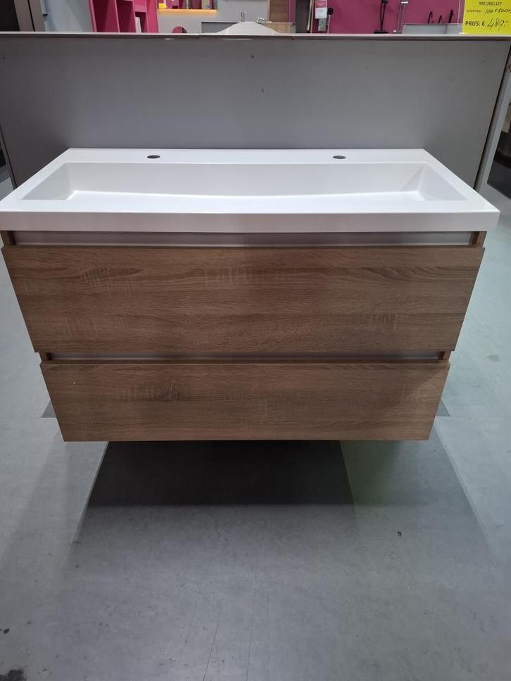 Badmeubel  100x50 cm, Doe-het-zelf en Verbouw, Sanitair, Nieuw, Wastafel, Ophalen