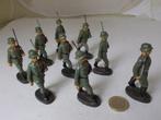 Jaren 30 ELASTOLIN. 9 X GERMAN SOLDIERS (-13-), Ophalen of Verzenden