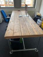 Tafel steigerhout en buizen. 2,80x1 m!, Huis en Inrichting, Tafels | Eettafels, Ophalen, 50 tot 100 cm, Zo goed als nieuw, 150 tot 200 cm