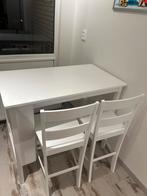 Bar tafel met 2 hoge stoelen, Huis en Inrichting, Ophalen, Rechthoekig, 100 tot 150 cm, 50 tot 100 cm