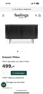 Dressoir zwart Scandinavisch, Huis en Inrichting, Kasten | Dressoirs, 100 tot 150 cm, Nieuw, Ophalen of Verzenden, Deens ovaal scandinavisch
