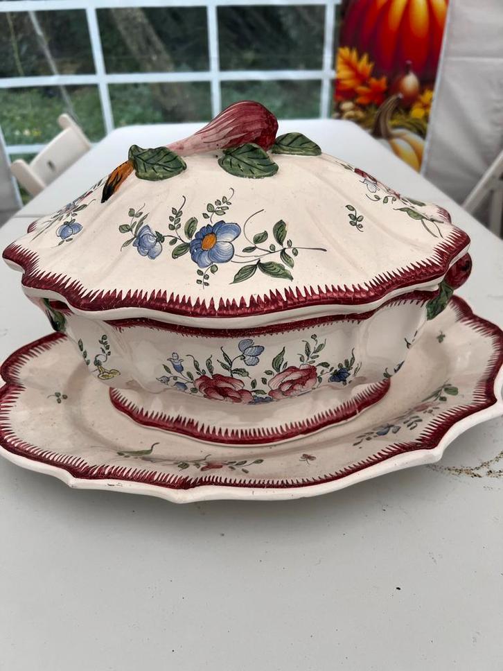 Antieke Soepterrine met Bloemmotief, Antiek en Kunst, Antiek | Keramiek en Aardewerk, Ophalen