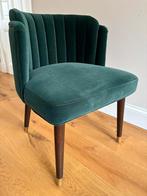 Groene, suede stoel, Huis en Inrichting, Stoelen, Ophalen, Hout, Gebruikt, Overige kleuren
