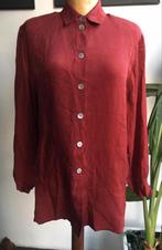 Miss Etam tuniek blouse lang satijn bordeaux donkerrood, Ophalen of Verzenden, Zo goed als nieuw, Lange mouw, Maat 36 (S)