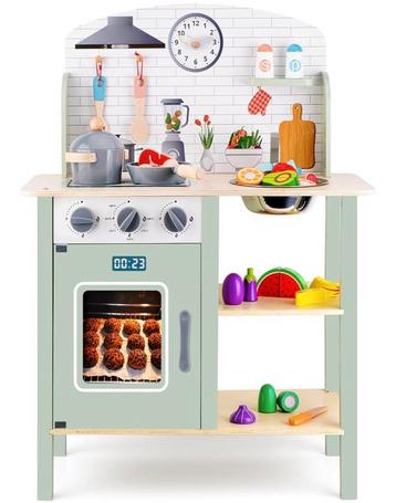 NIEUW! Grote Houten Speelkeuken Kinderkeuken (24-delige Set) beschikbaar voor biedingen