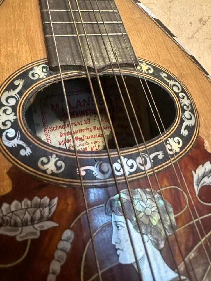 Vintage Mandoline met Hoes, Muziek en Instrumenten, Snaarinstrumenten | Mandolines, Gebruikt, Ophalen