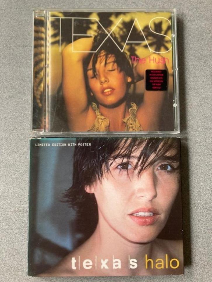 Texas cd The Hush en cd-single Halo + uitklapposter Sharleen, Cd's en Dvd's, Cd Singles, Zo goed als nieuw, Pop, 2 t/m 5 singles