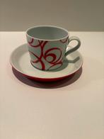 Arzberg Tric koffiekop en schotel - Rood Wit, Gebruikt, Ophalen of Verzenden, Overige stijlen, Kop(pen) en/of Schotel(s)