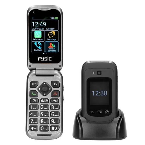Fysic klaptelefoon (senior) met SOS noodknop, Telecommunicatie, Mobiele telefoons | Overige merken, Zo goed als nieuw, Zonder abonnement