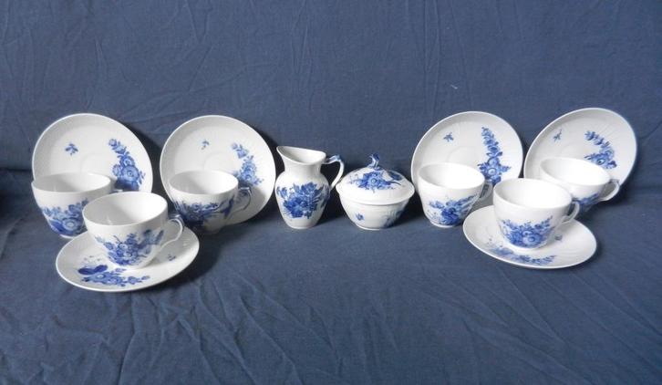 Royal Copenhagen 15 delig servies Blue flowers ca. 1960 MINT, Antiek en Kunst, Antiek | Keramiek en Aardewerk, Ophalen of Verzenden