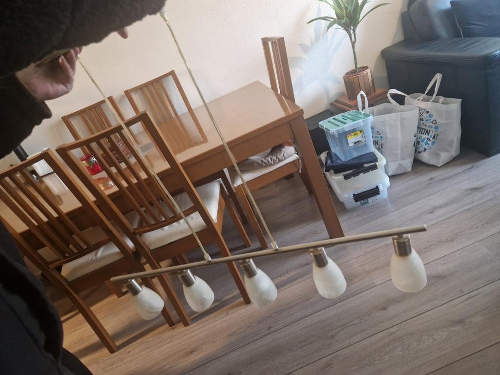 Stijlvolle hanglamp voor boven de eettafel, Ophalen of Verzenden, Zo goed als nieuw, Glas, Modern