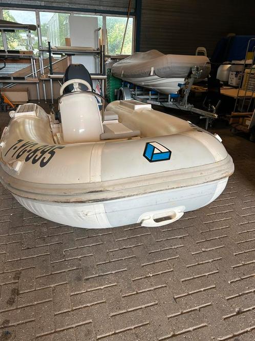 Rubberboot/Rib met console 15pk 4 takt polyester bodem!, Watersport en Boten, Rubberboten, Gebruikt, Yamaha, Overige materialen