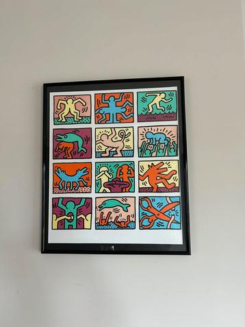 Keith Haring poster in zwarte lijst 61x51 cm beschikbaar voor biedingen