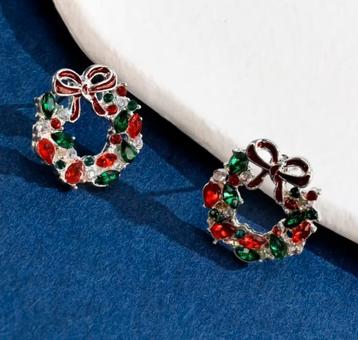 Kerstkrans oorbellen strass Christmas Kerst beschikbaar voor biedingen