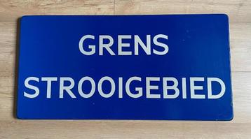 verkeersbord grens strooigebied, groot 40 x 80 cm beschikbaar voor biedingen