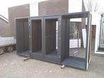 Hardhout kozijn met dubbele deuren en zijlichten, Ophalen, Deurkozijn, 225 cm of meer, Nieuw