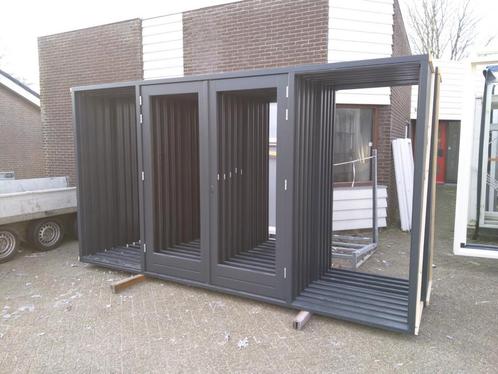 Hardhout kozijn met dubbele deuren en zijlichten, Doe-het-zelf en Verbouw, Kozijnen en Schuifpuien, Nieuw, Deurkozijn, Hout, 225 cm of meer