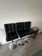 3 verstelbare zwarte krukken, Huis en Inrichting, Barkrukken, 2 krukken, Ophalen, Gebruikt