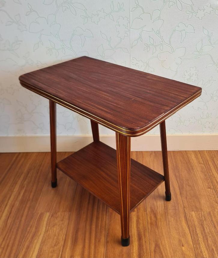te koop: houten sidetafel, retro vintage jaren 60, Huis en Inrichting, Tafels | Sidetables, Gebruikt, 25 tot 50 cm, Rechthoekig