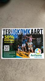 Terugkomkaart avifauna 50% korting, Tickets en Kaartjes, Eén persoon, Overige typen