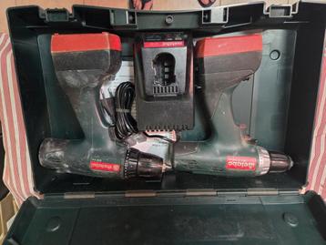 2 metabo accu schroefboormachines + nieuwe lader beschikbaar voor biedingen