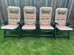 4 verstelbare Flair tuinstoelen met kussens, Tuin en Terras, Tuinstoelen, Ophalen, Zo goed als nieuw, Kunststof