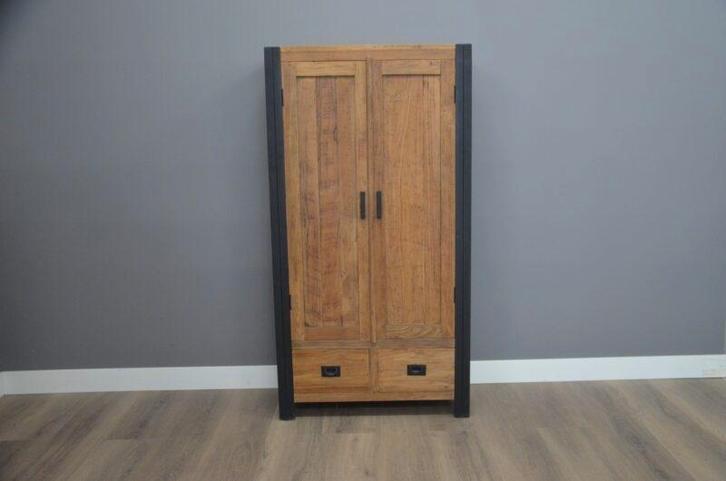 Teak 2 deurs kastje 160 cm, Huis en Inrichting, Kasten | Ladekasten, 150 tot 200 cm, 50 tot 100 cm, 25 tot 50 cm, Teakhout, 5 laden of meer