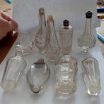 Antiek 9 x kristallen parfumflesje zonder zilveren dop., Ophalen of Verzenden