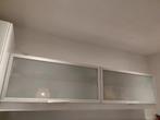 2x Keuken bovenkast met glazen deuren, Ophalen, Gebruikt, 100 tot 150 cm, Minder dan 25 cm