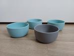 Royal VKB schaaltjes, licht grijs en mint, 4 stuks; z.g.a.n., Huis en Inrichting, Keuken | Servies, Overige materialen, Ophalen of Verzenden