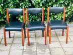 Set van 3 vintage Deens  stoelen, Ophalen of Verzenden