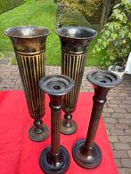 Brons/messing  Vazen en Kandelaars Set, Ophalen