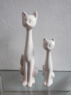 Vintage keramiek katten set poes poezen wit, Ophalen of Verzenden, Gebruikt, Overige materialen, Dierenbeeld