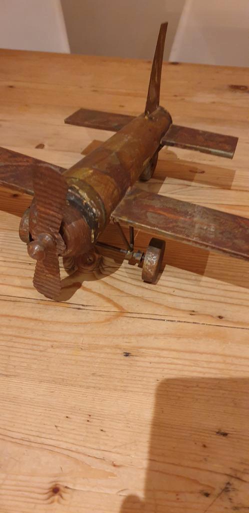Vintage Blikken Speelgoed Vliegtuig - Handgemaakt, Antiek en Kunst, Antiek | Speelgoed, Ophalen of Verzenden