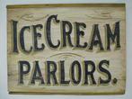 Houten paneel/bord/brocante/antiek/ijs salon/Ice Cream Candy, Reclamebord, Dekameraadschap, Zo goed als nieuw, Dj.kammeraat@telfort.nl
