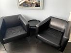 Eetkamer fauteuille, zwart kunstleder, Huis en Inrichting, Fauteuils, Ophalen, Kunststof, Gebruikt, Minder dan 75 cm