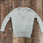 Repeat Cashmere duifgrijsblauwe V hals trui ZGAN, Ophalen of Verzenden, Zo goed als nieuw, Maat 36 (S), Grijs