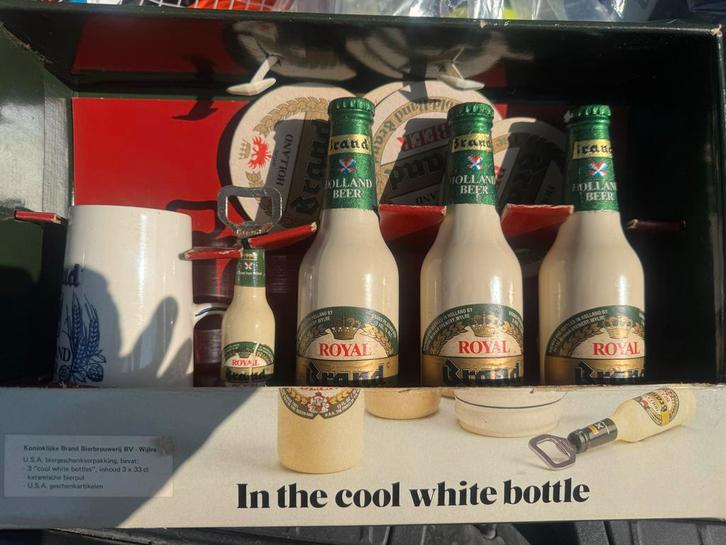 Brand Bierpakket - Collectorsitem cool white bottles, Verzamelen, Fotografica en Filmapparatuur, Overige typen, 1960 tot 1980