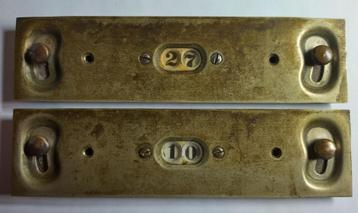 2 x Antiek biljarttafel telmechaniek, messing beschikbaar voor biedingen