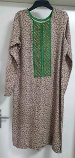 Groen bruin indiase Marokkaanse jurk tuniek kameez kurta, Ophalen of Verzenden, Zo goed als nieuw, Maat 38/40 (M), Bruin