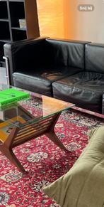 Design leren bank (Le Corbusier stijl), Huis en Inrichting, Ophalen, Driepersoons, Zo goed als nieuw, Rechte bank