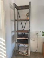 Industriele kast met staal en hout, Ophalen, Met plank(en), 200 cm of meer, Zo goed als nieuw