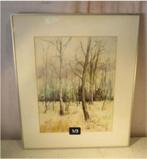 Mooi Geschilderd aquarel 'Winter in de Kempen' - Wuyts M, Antiek en Kunst, Ophalen of Verzenden