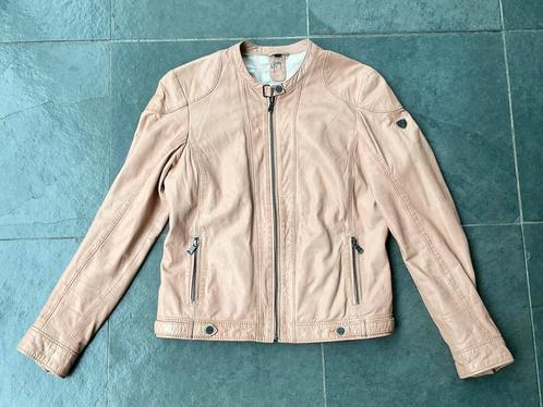 Zalmroze leren biker jack Gipsy maat L, Kleding | Dames, Jassen | Zomer, Zo goed als nieuw, Maat 38/40 (M), Roze, Verzenden