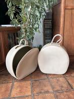 Vintage leren koffers beige / wit 60’s handbagage, Ophalen of Verzenden, Gebruikt, Beige, Hardcase