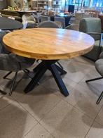 Nieuwe eettafel Monique rond 115/130cm mango metaal €300, Huis en Inrichting, Tafels | Eettafels, ., Rond, Nieuw, Vijf personen of meer