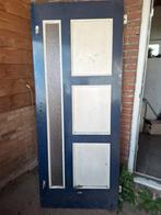 Blauw met witte hardhout voordeur, Ophalen, Gebruikt, 80 tot 100 cm, Buitendeur