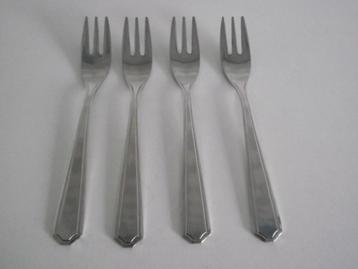 4 RVS Octo taartvorkjes gebakvork 12 cm inox Paris per stuk beschikbaar voor biedingen
