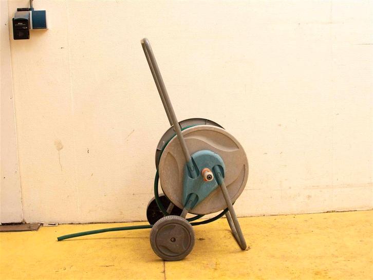 Slangenwagen met tuinslang 38689, Tuin en Terras, Tuinslangen, Gebruikt, Tuinslang, Ophalen of Verzenden